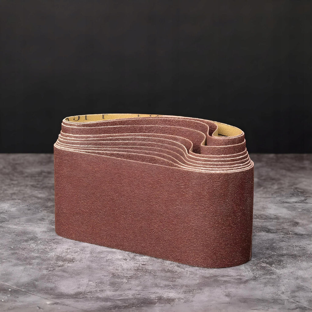 10x Papier Ścierny 75x533 P180 Do Szlifierki Taśmowej Pas Bezkońcowy