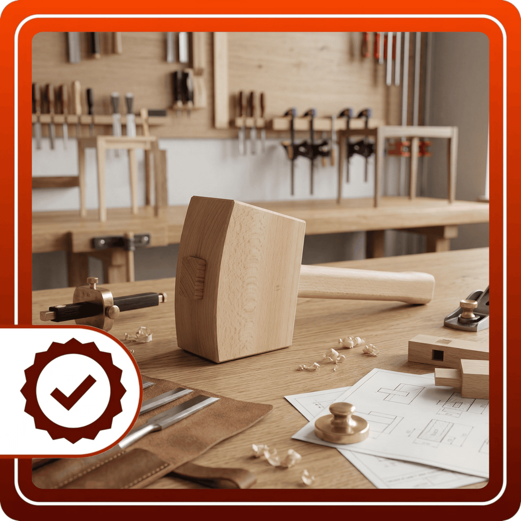 Młotek Drewniany Stolarski 500g Bukowy 315mm Podbijak Do Dłuta Kwadratowy