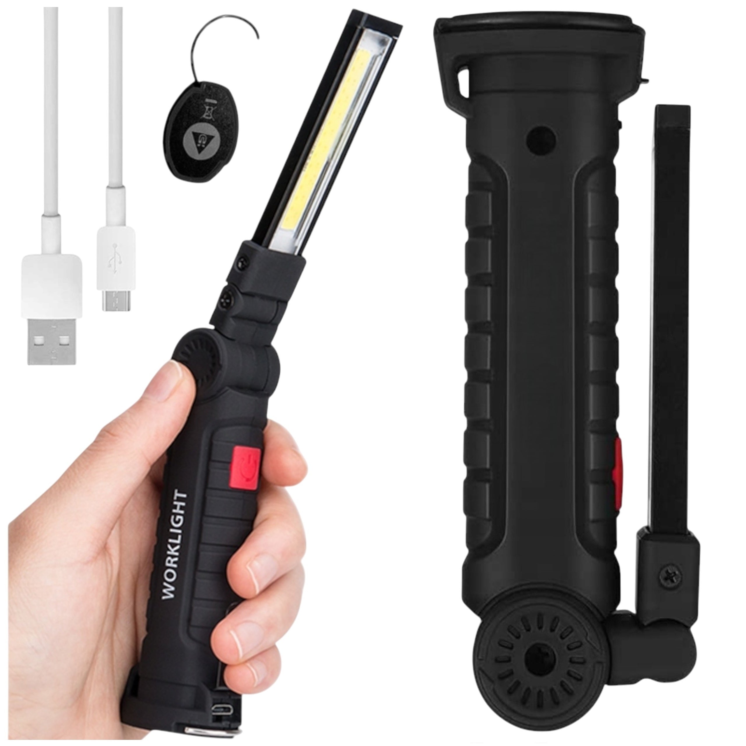 Lampa warsztatowa Składana Lampka Latarka USB LED Magnes Haczyk Hak Mocna
