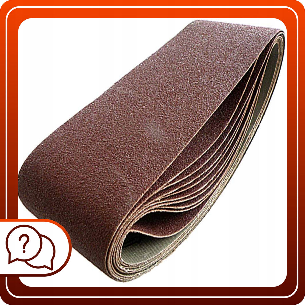 10x Papier Ścierny 75x533 P80 Do Szlifierki Taśmowej Pas Bezkońcowy