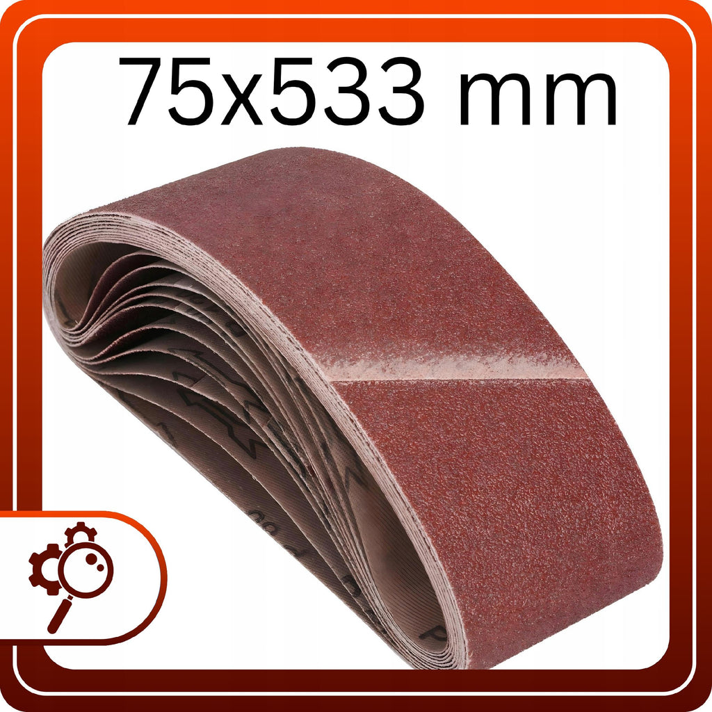 Papier Ścierny Do Szlifierki 75x533 Zestaw 6 sztuk Taśmowej P60 80 100 120