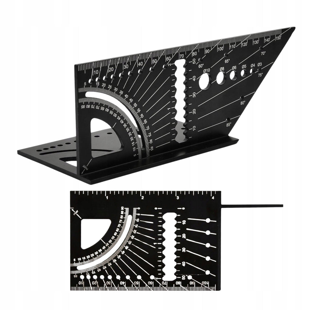 Kątownik aluminiowy stolarski 3D Szablon Uniwersalny Japoński Przymiar