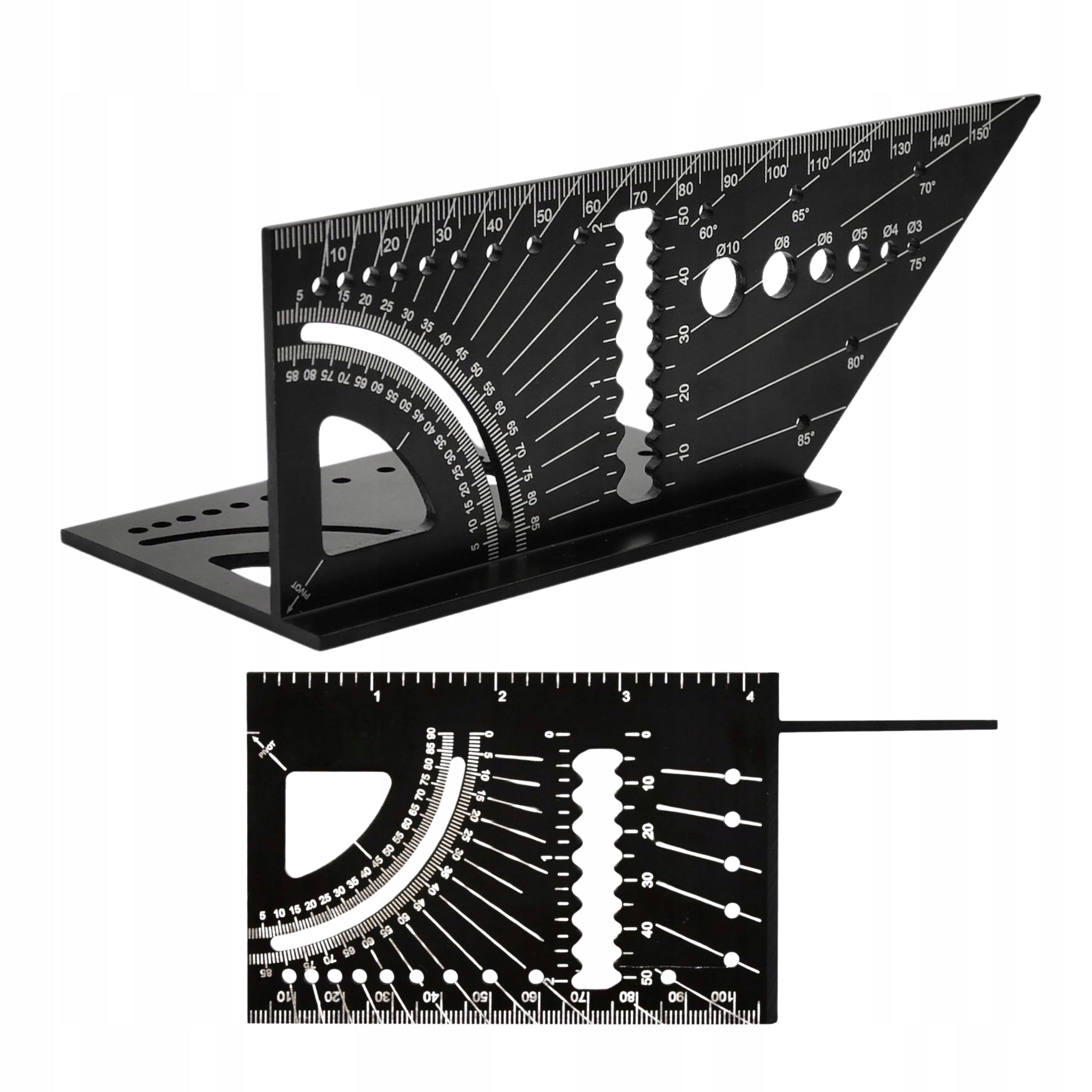 Kątownik aluminiowy stolarski 3D Szablon Uniwersalny Japoński Przymiar