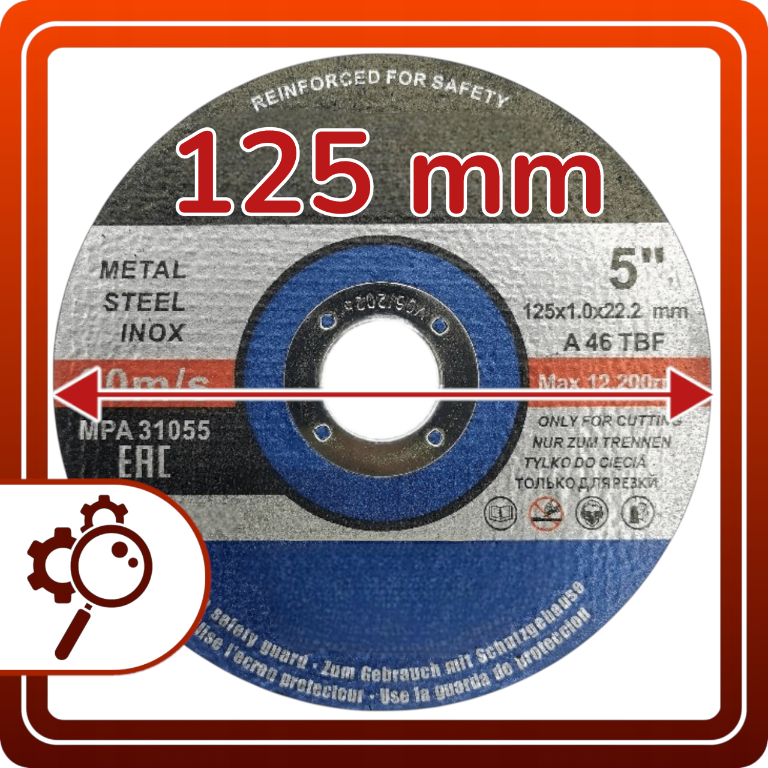TARCZA DO CIĘCIA METALU Stali Tarcze Zestaw 10 sztuk 125x1.0x22.23 mm