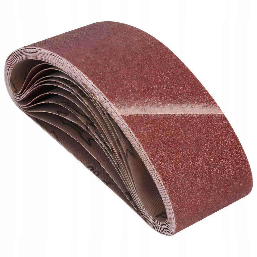 10x Papier Ścierny 75x533 P100 Do Szlifierki Taśmowej Pas Bezkońcowy