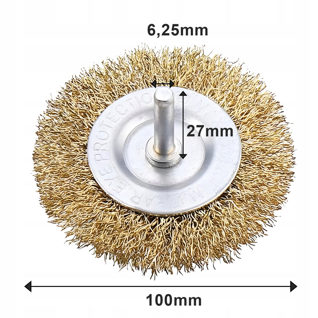 Szczotka Druciana 100mm Trzpieniowa Do Wkrętarki Wiertarki