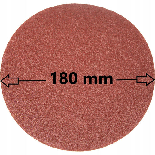 10szt Papier Ścierny 180mm P100 Na Rzep Krążek Dysk Bez Otworów