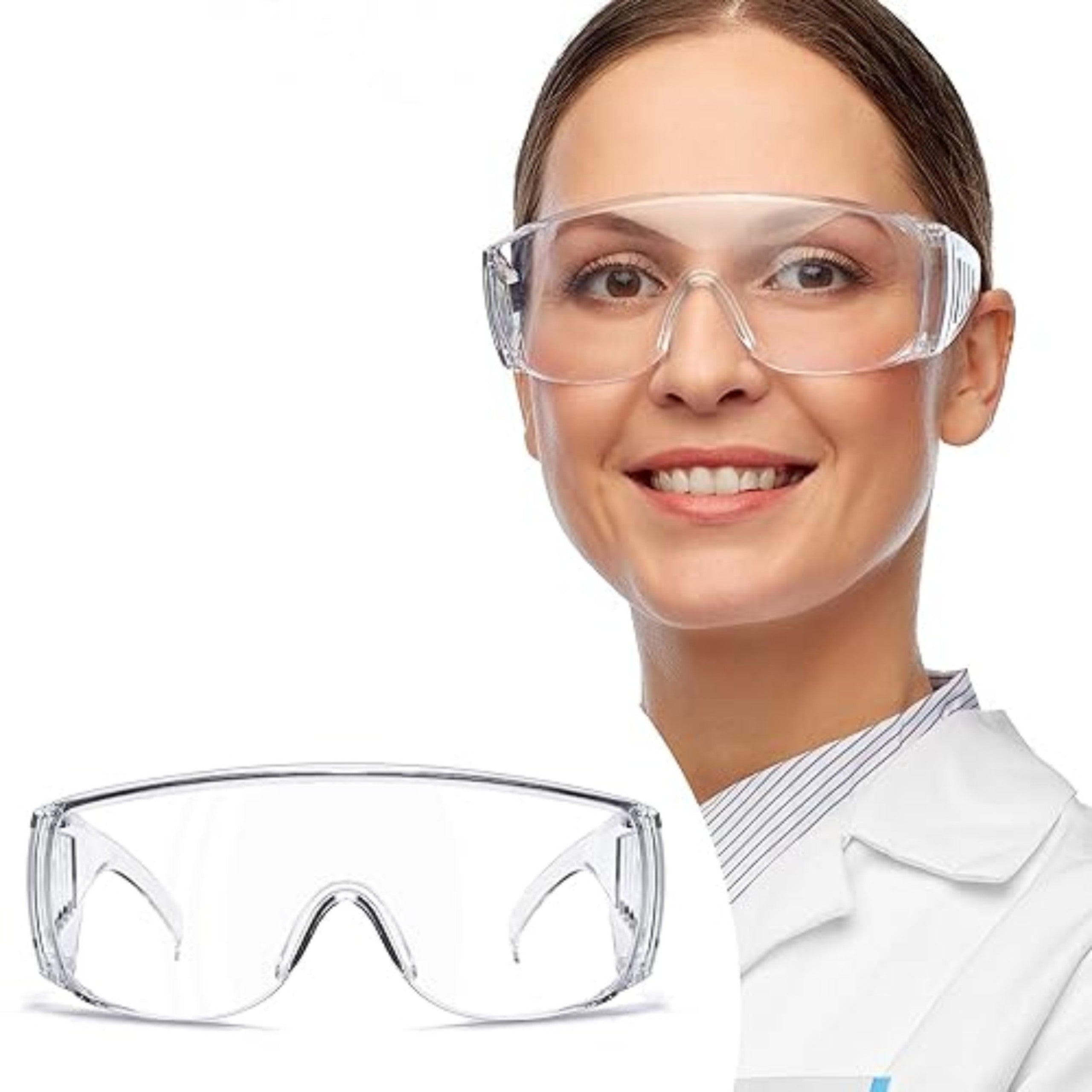 OKULARY OCHRONNE GOGLE PRZECIWODPRYSKOWE ROBOCZE BHP BEZBARWNE