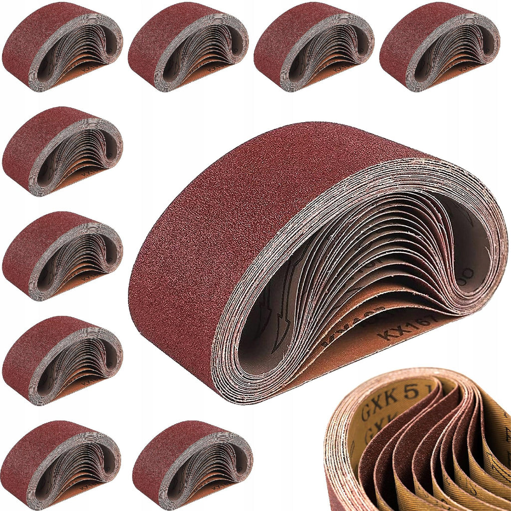 10x Papier Ścierny 75x533 P150 Do Szlifierki Taśmowej Pas Bezkońcowy