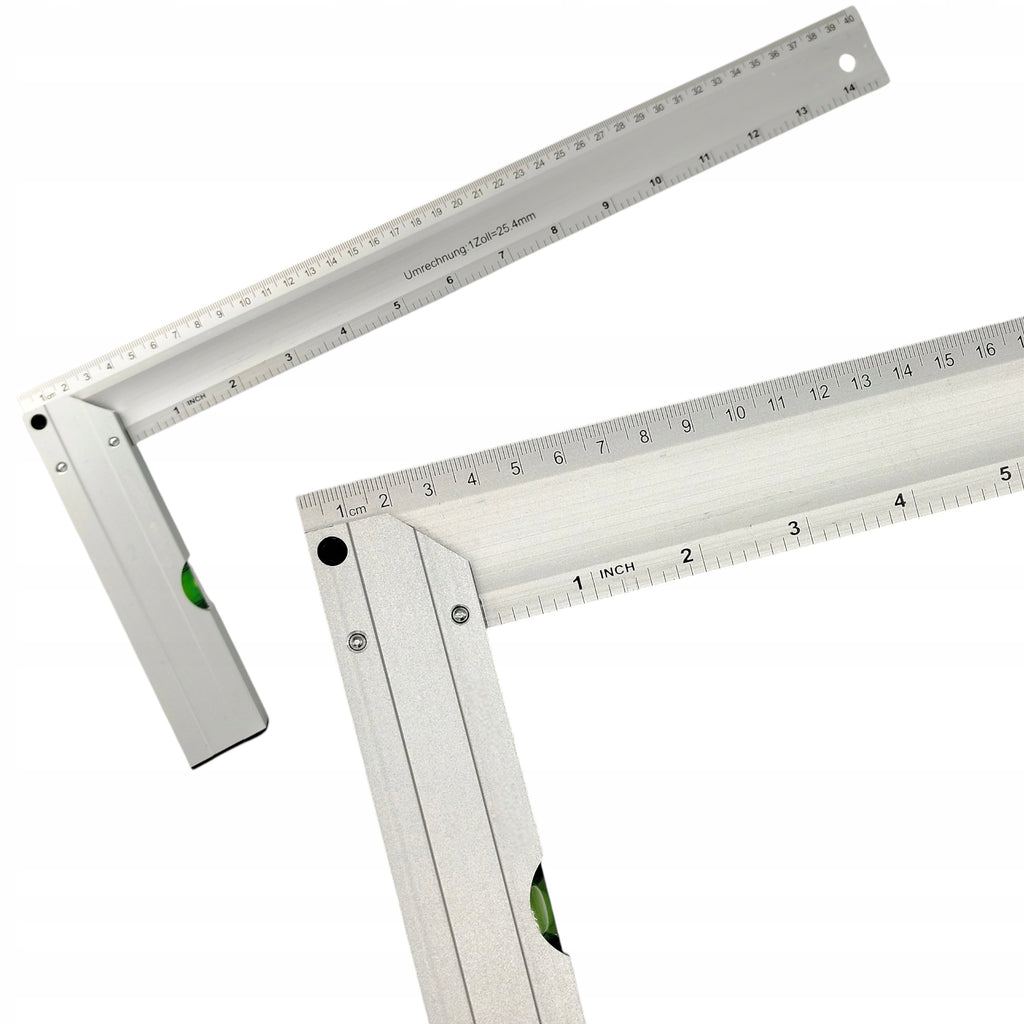 KĄTOWNIK STOLARSKI ALUMINIOWY Z POZIOMICĄ 400mm Uniwersalny