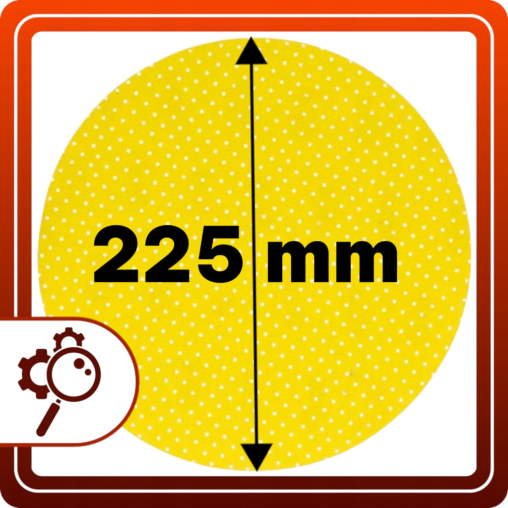 5 szt Papier ścierny do żyrafy P150 225mm Żółty Perforowany Krążek na rzep