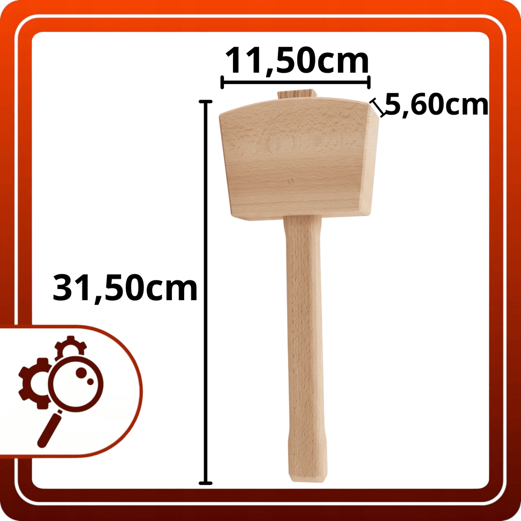 Młotek Drewniany Stolarski 500g Bukowy 315mm Podbijak Do Dłuta Kwadratowy