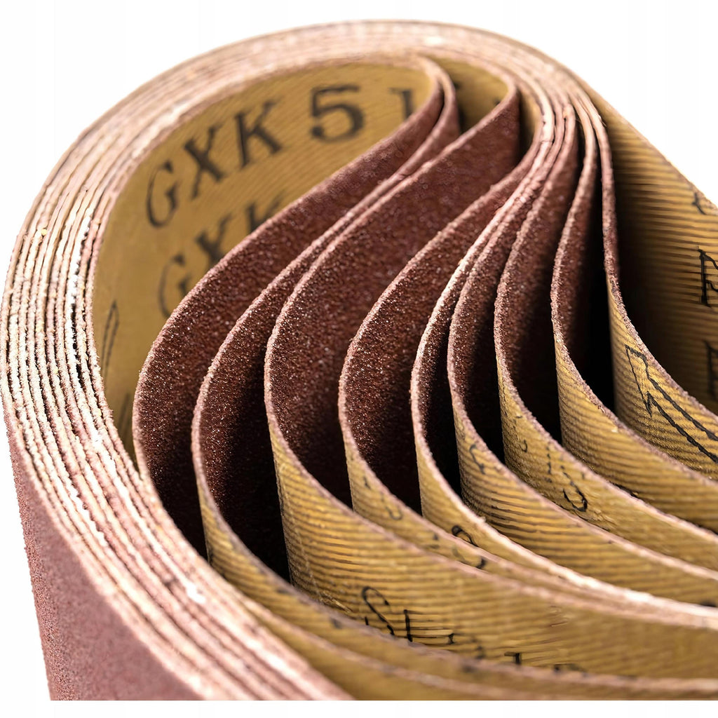 10x Papier Ścierny 75x533 P180 Do Szlifierki Taśmowej Pas Bezkońcowy