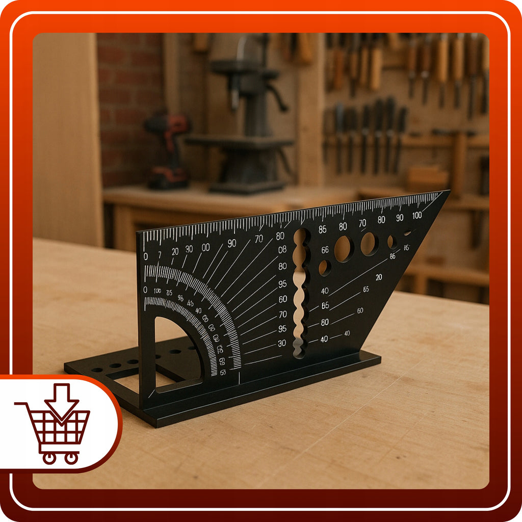 Kątownik aluminiowy stolarski 3D Szablon Uniwersalny Japoński Przymiar