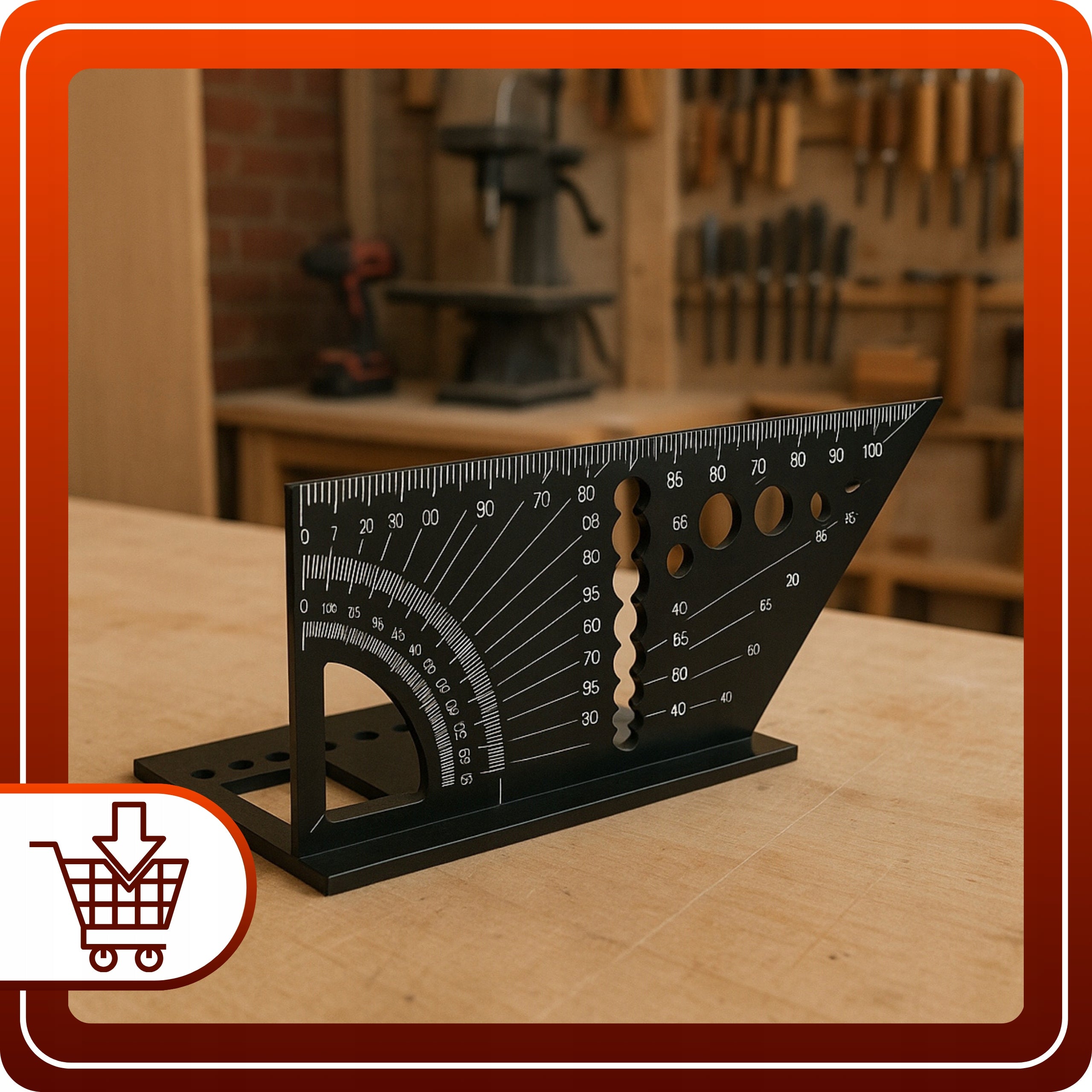 Kątownik aluminiowy stolarski 3D Szablon Uniwersalny Japoński Przymiar