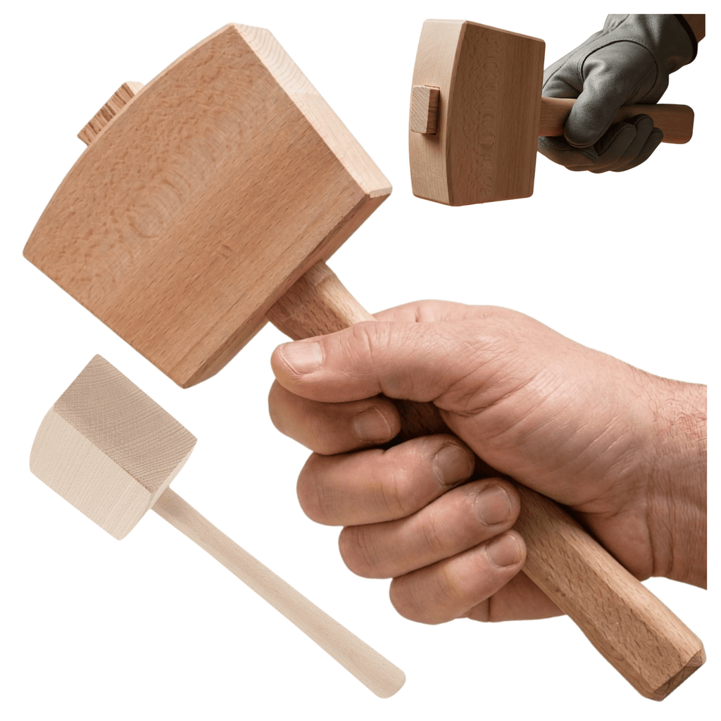 Młotek Drewniany Stolarski 500g Bukowy 315mm Podbijak Do Dłuta Kwadratowy