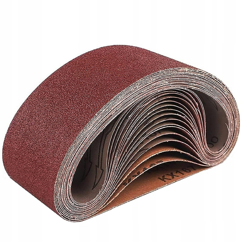 10x Papier Ścierny 75x533 P150 Do Szlifierki Taśmowej Pas Bezkońcowy