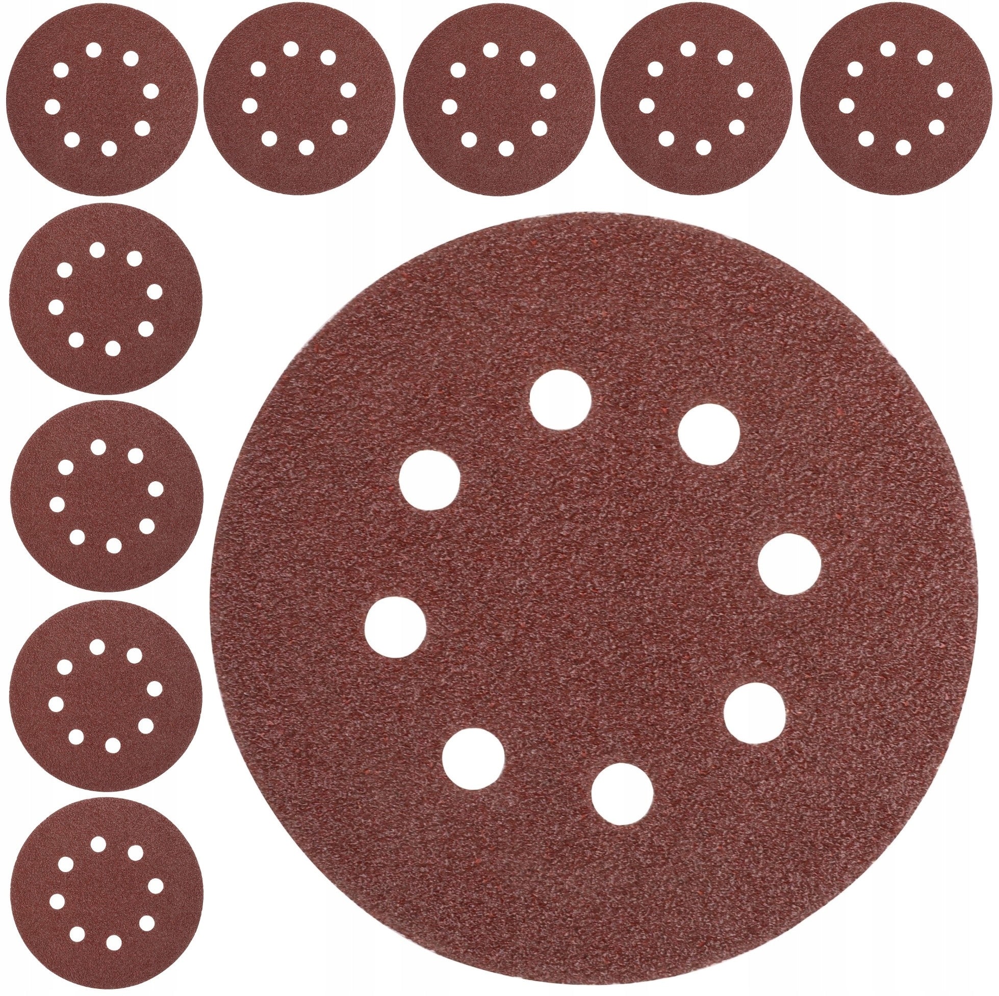 10szt Papier Ścierny 180mm P60 na Rzep Krążek Dysk do Szlifierki Zestaw