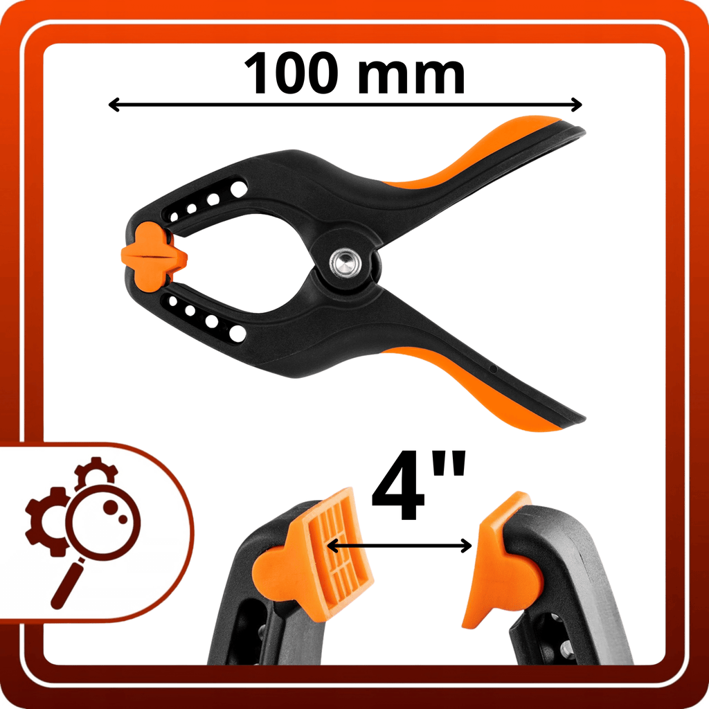 Ścisk Sprężynowy Stolarski 100mm 4" Klips Modelarski Mocny PA6 Warsztatowy