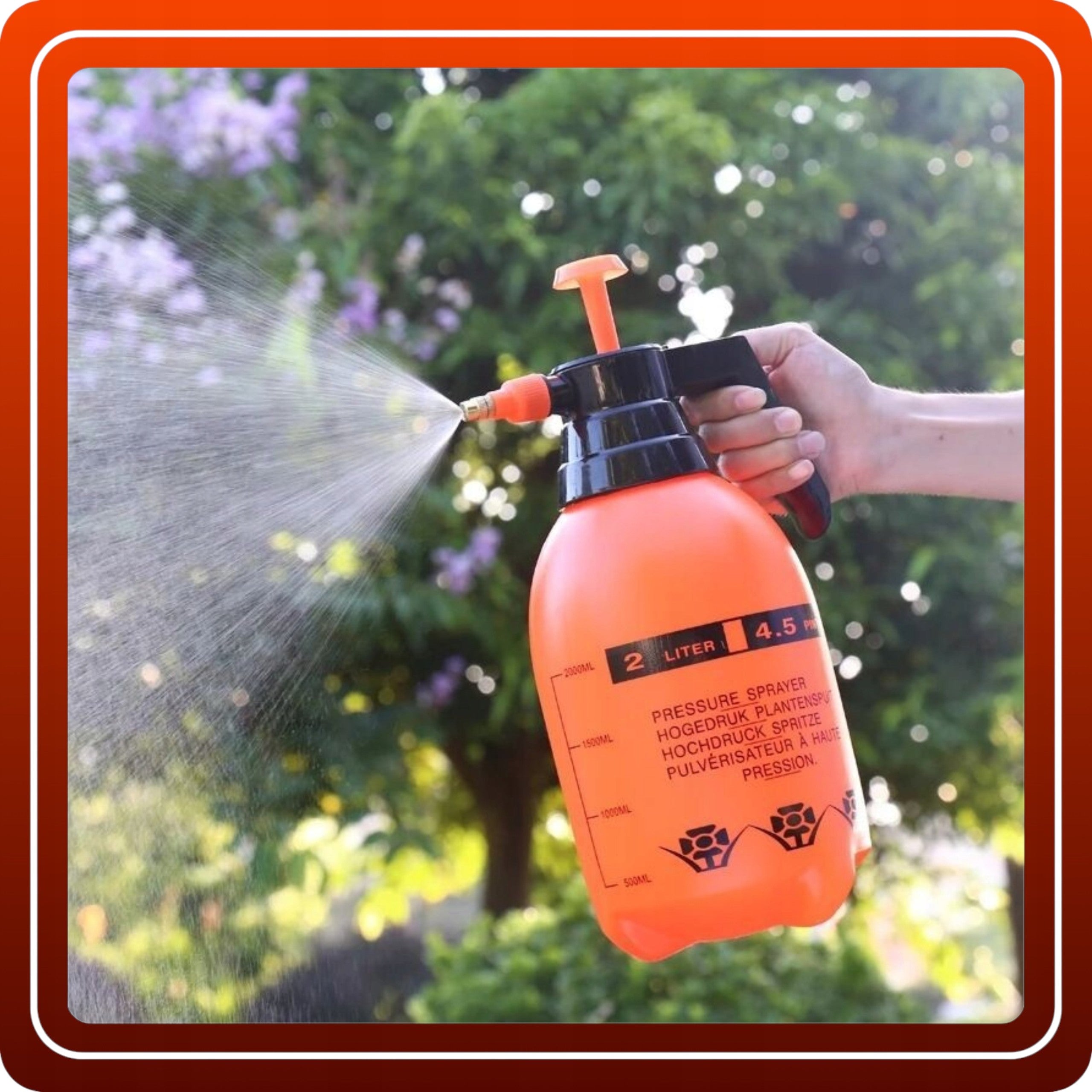 Opryskiwacz Ręczny 2L Ciśnieniowy Spryskiwacz Ogrodowy Trawnikowy Mocny