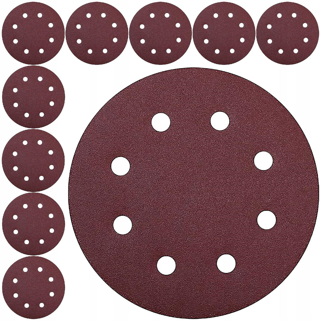 10x Papier ścierny 180mm P120 Na Rzep Krążek Dysk Do Żyrafy Szlifierki Gipsu