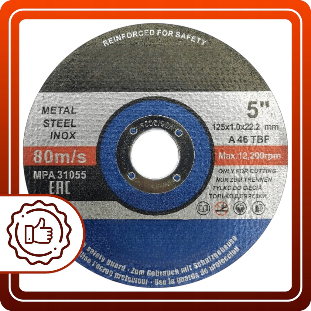 TARCZA DO CIĘCIA METALU Stali Tarcze Zestaw 10 sztuk 125x1.0x22.23 mm