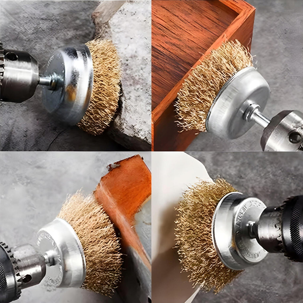 Szczotka Druciana 100mm Trzpieniowa Do Wkrętarki Wiertarki