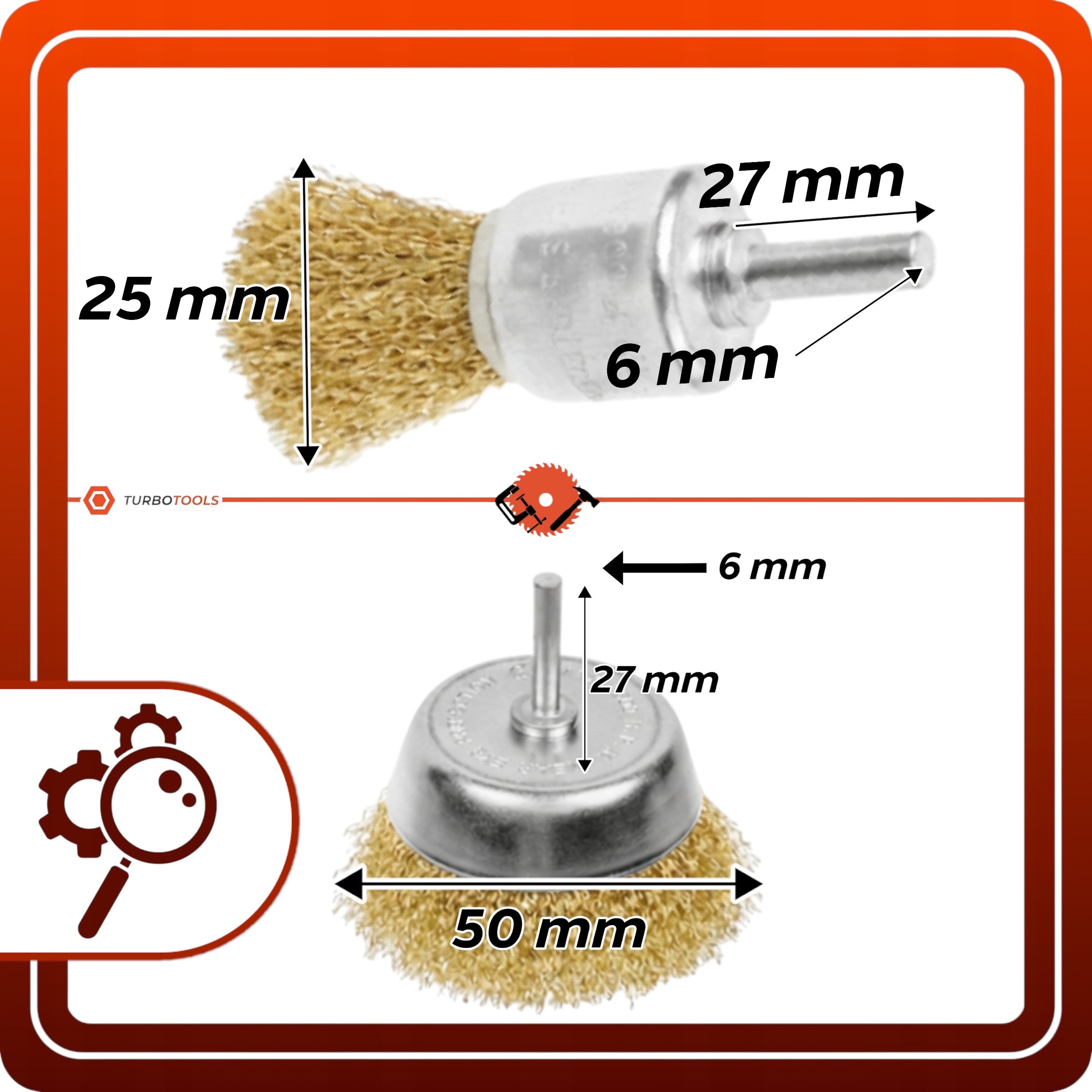 Szczotki Druciane 6szt Doczołowe 25 50mm Boczne 40 50 60 75mm Do Wkrętarki Wiertarki