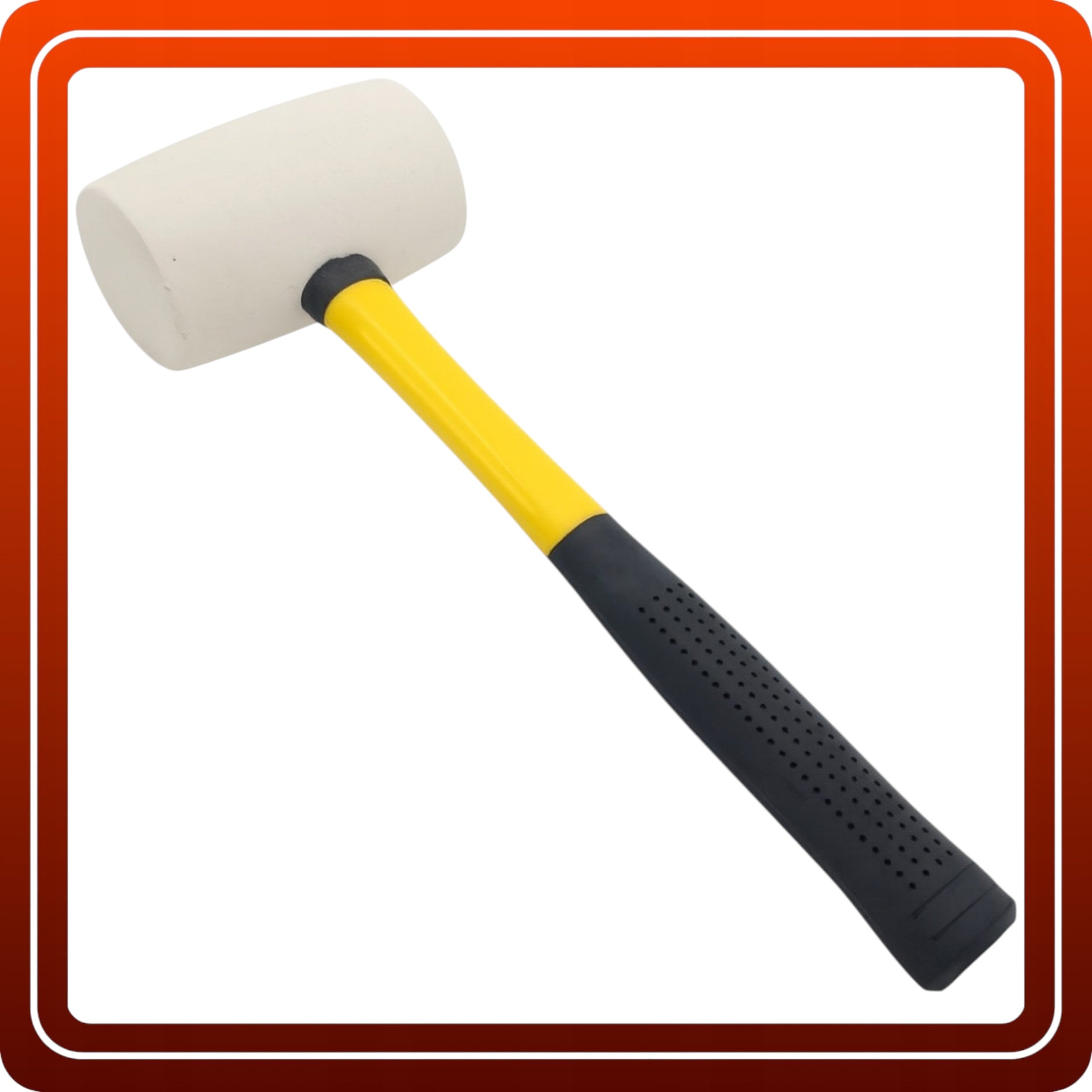 Młotek gumowy blacharski Trzonek fiberglass Biały Brukarski 60mm 600g