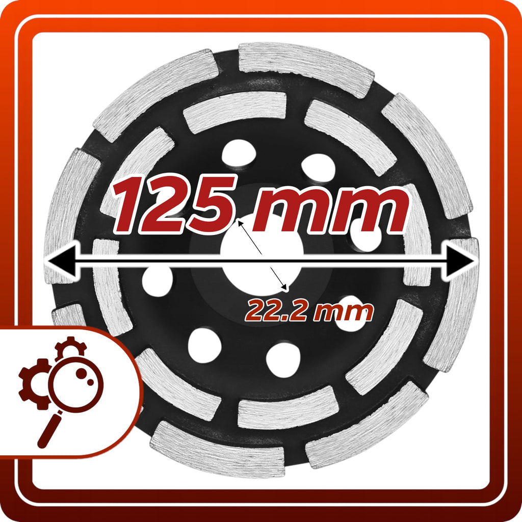 TARCZA DIAMENTOWA GARNKOWA DO SZLIFOWANIA BETONU CEGŁY Kamienia 125x22.2mm
