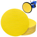 5 szt Papier ścierny do żyrafy P60 225mm  Żółty Perforowany Krążek na rzep