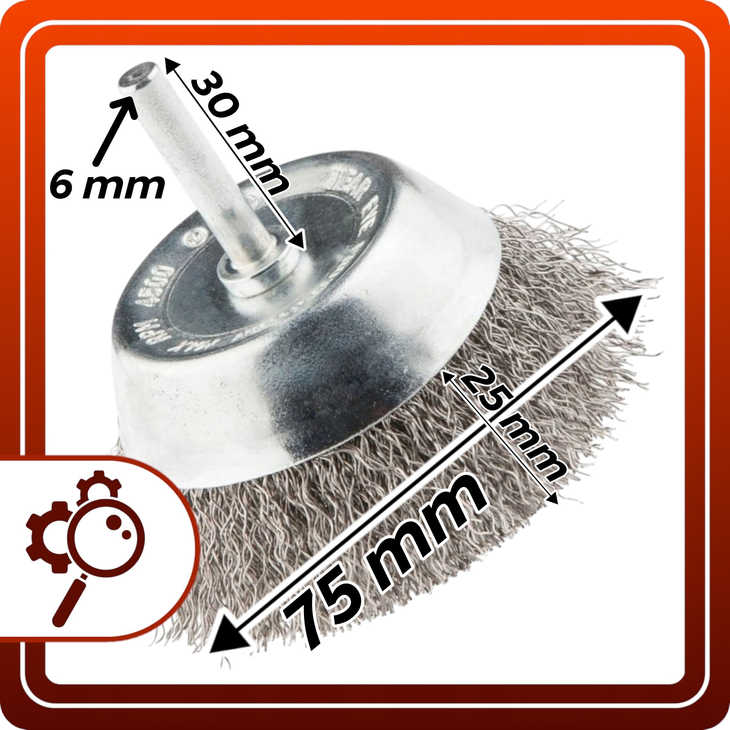 Szczotka Druciana 75mm INOX Trzpieniowa Do Wkrętarki Wiertarki