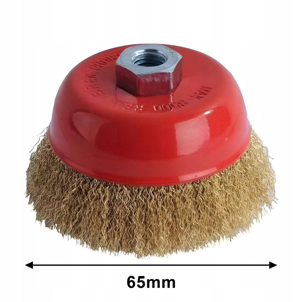 Szczotka Druciana 65mm M14 Doczołowa Mosiądzowana do Szlifierki