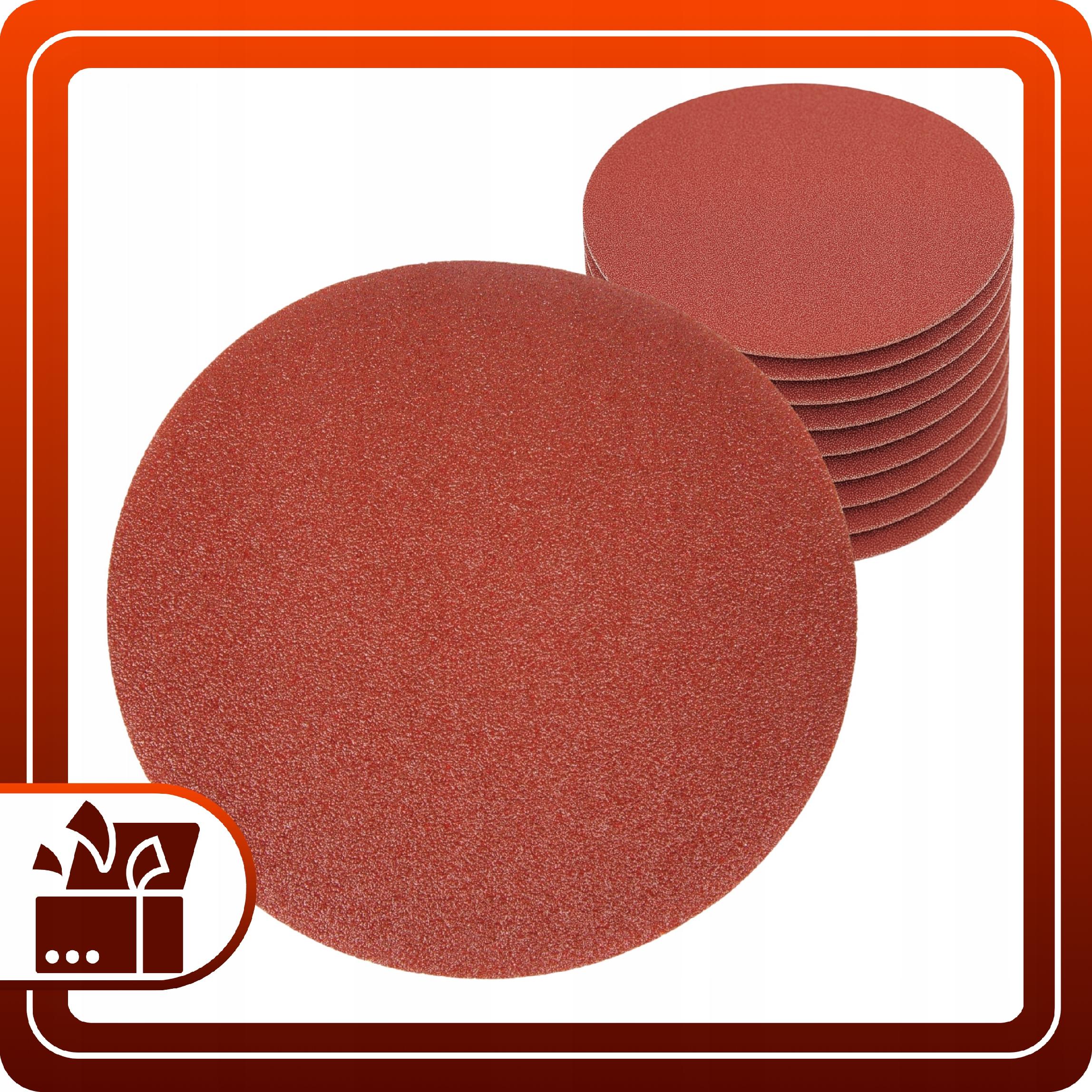 10szt Papier Ścierny 225 mm P60 Na Rzep Do Żyrafy Szlifierki Krążek Dysk