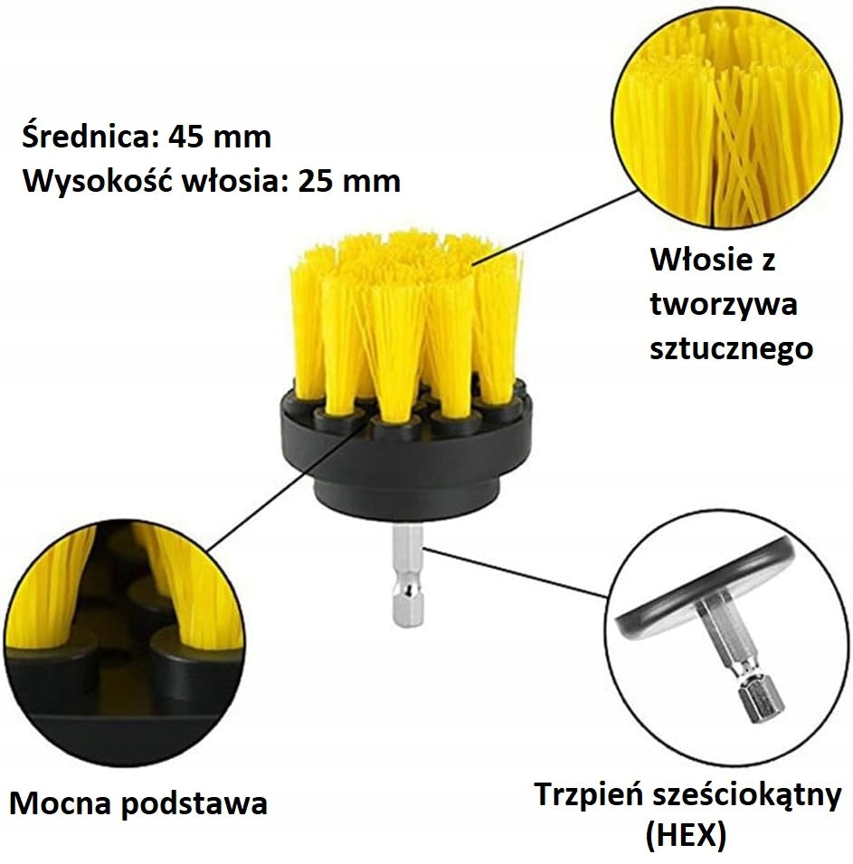 Szczotka Nylonowa 45mm Do Wkrętarki