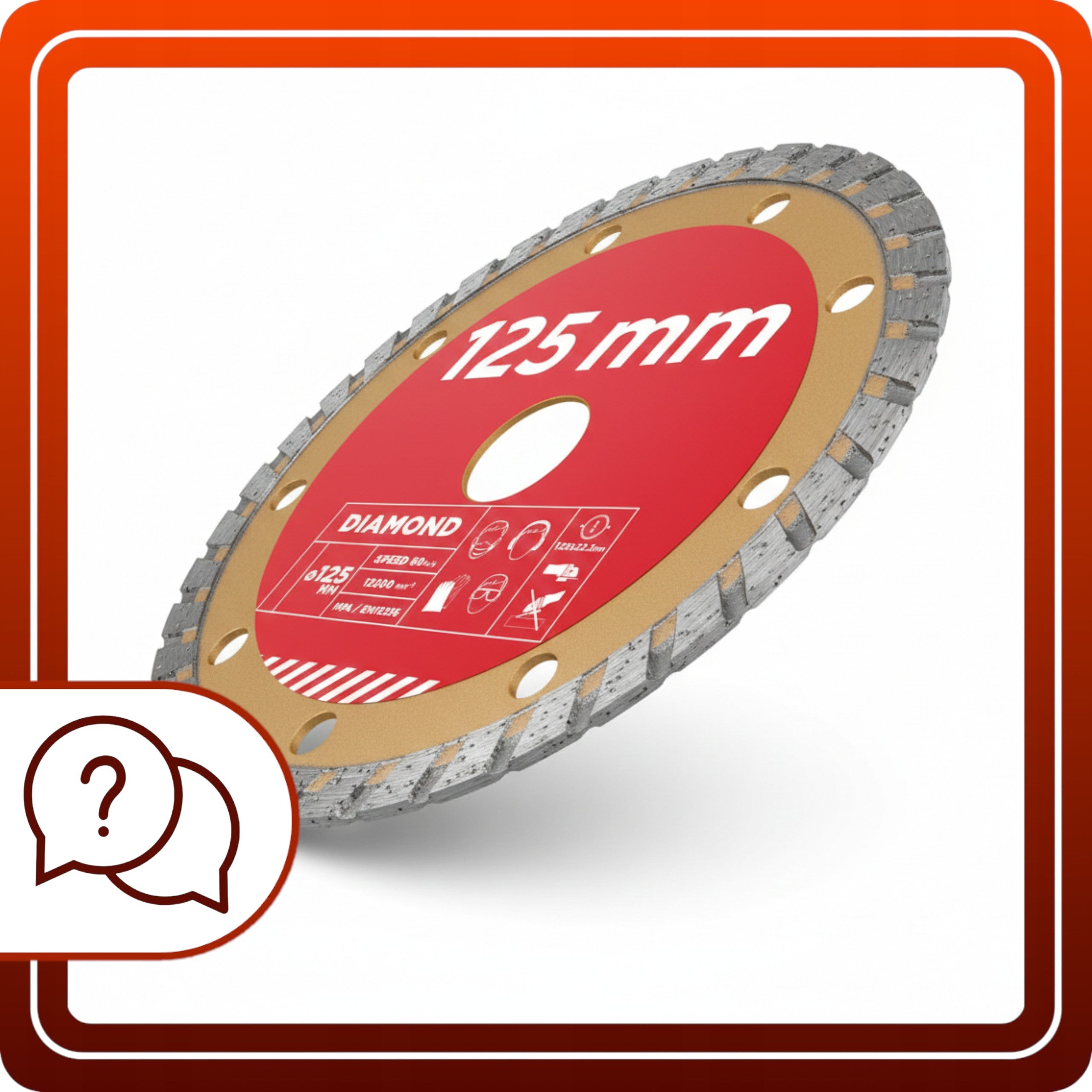 TARCZA DO BETONU 125 MM DIAMENTOWA Cięcia Kostki Cegły Na szlifierkę kątową