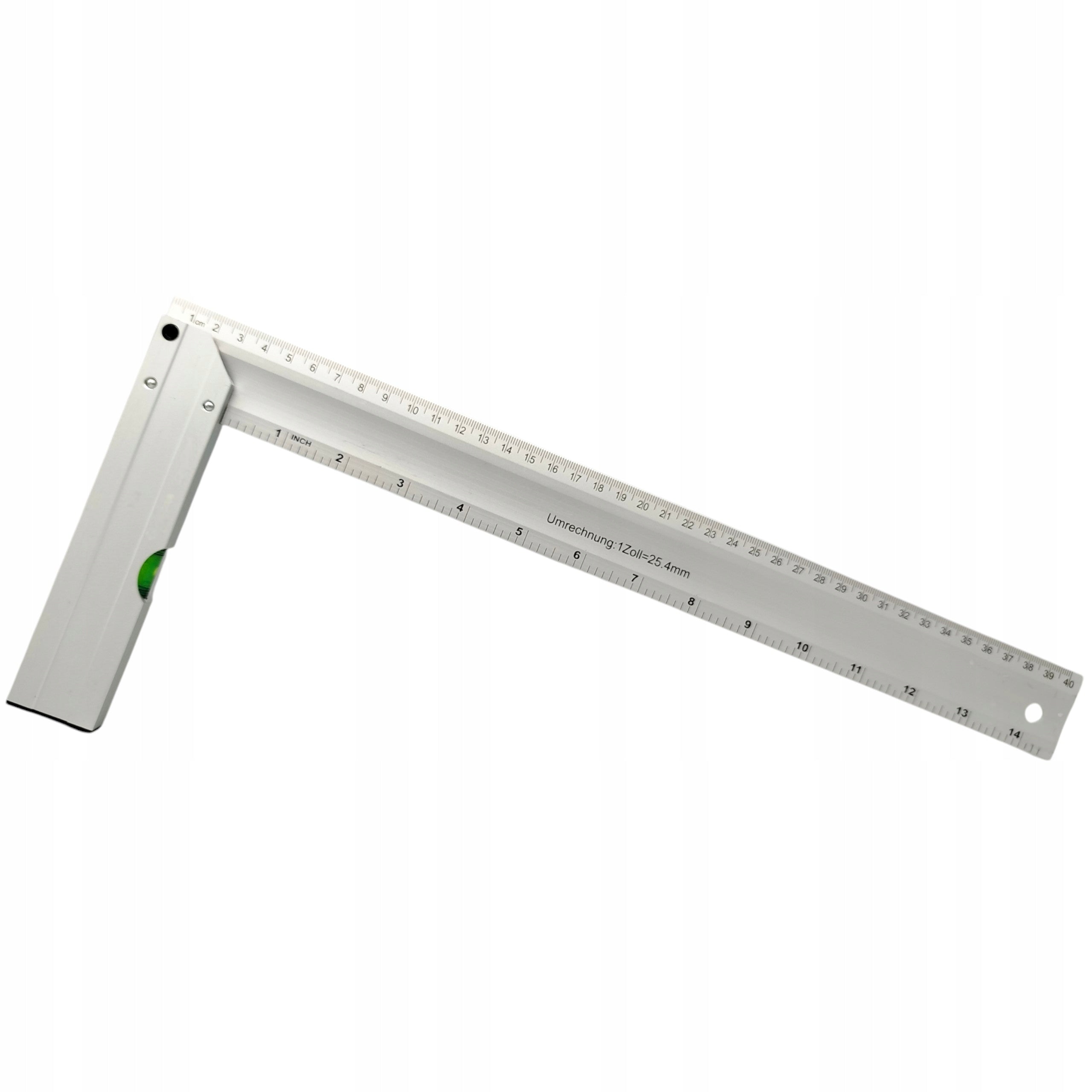 KĄTOWNIK STOLARSKI ALUMINIOWY Z POZIOMICĄ 400mm Uniwersalny