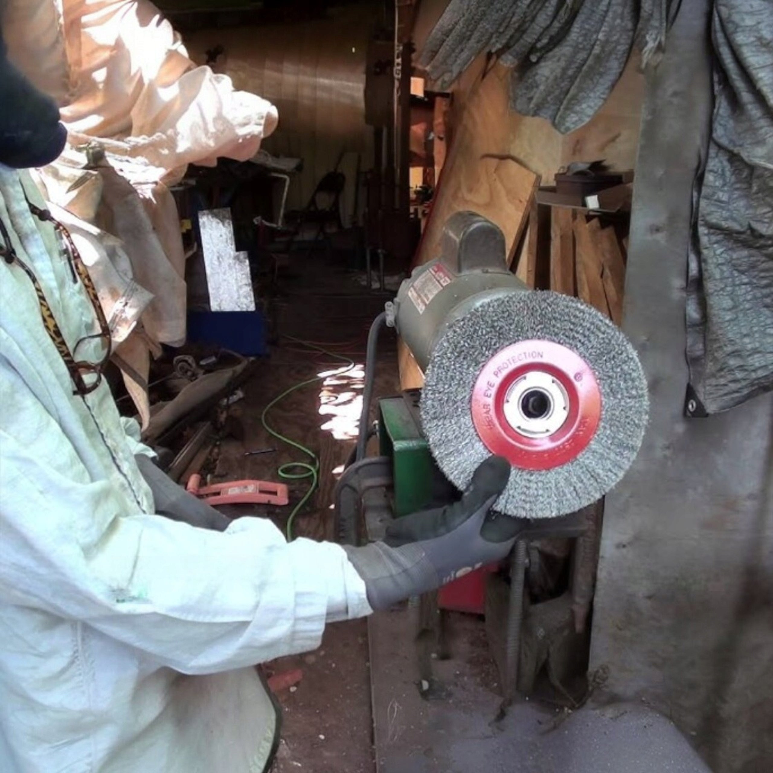 Szczotka Druciana 125mm otw 20mm Tarczowa Do Szlifierki Stołowej z Redukcjami