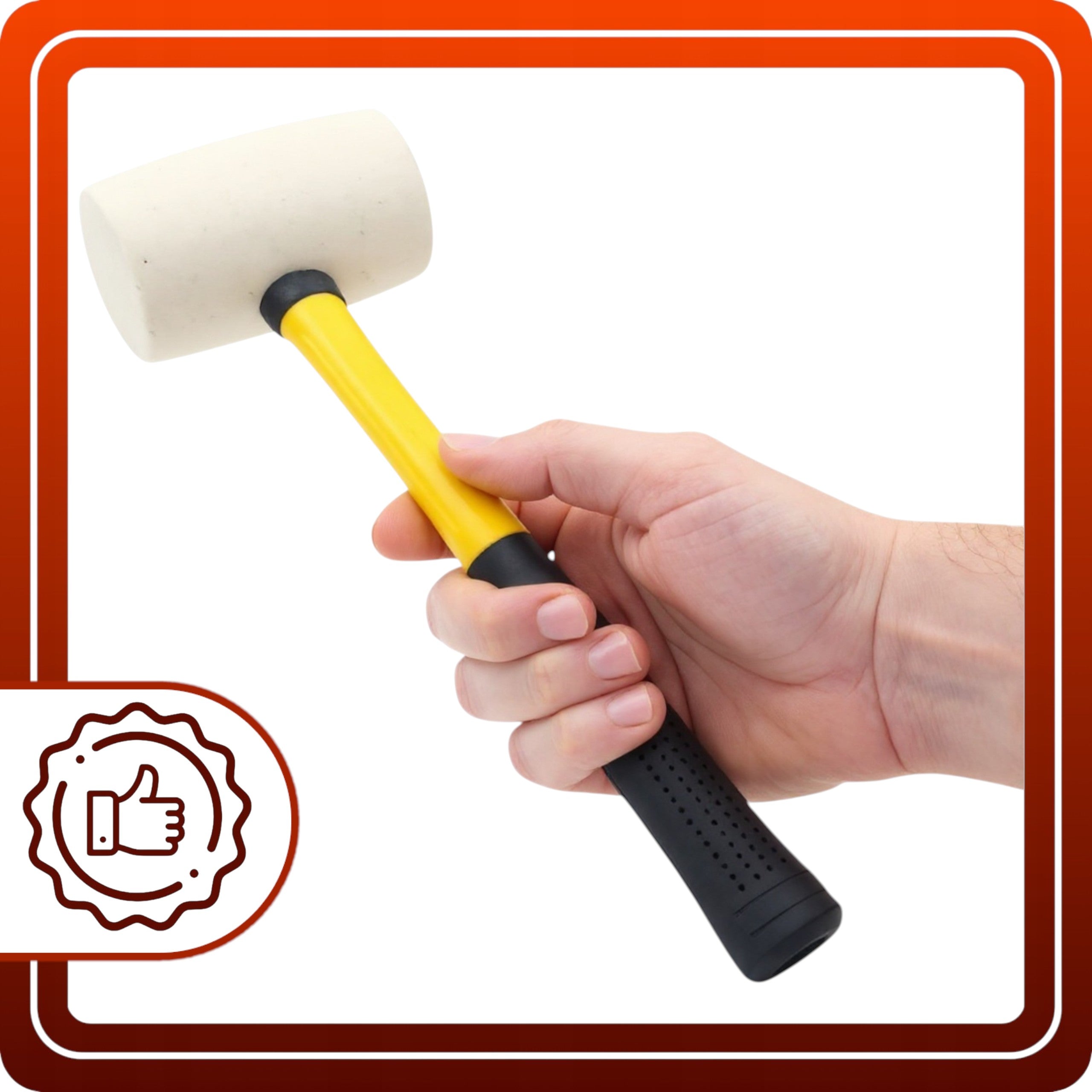 Młotek gumowy blacharski Trzonek fiberglass Biały Brukarski 60mm 600g