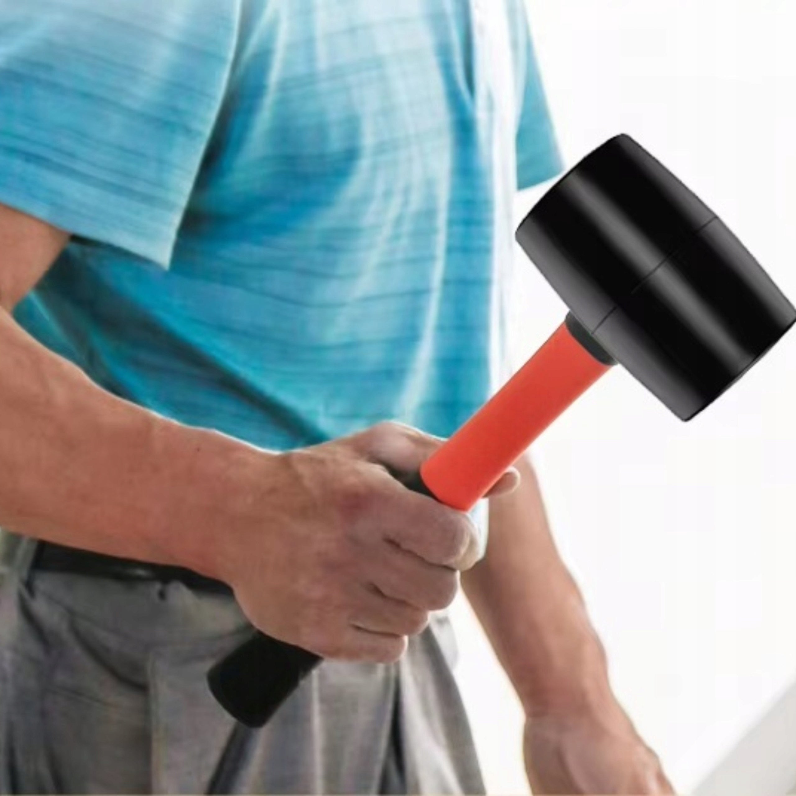 MŁOTEK GUMOWY BRUKARSKI 350g Z RĄCZKĄ FIBERGLASS Do kostki bruku