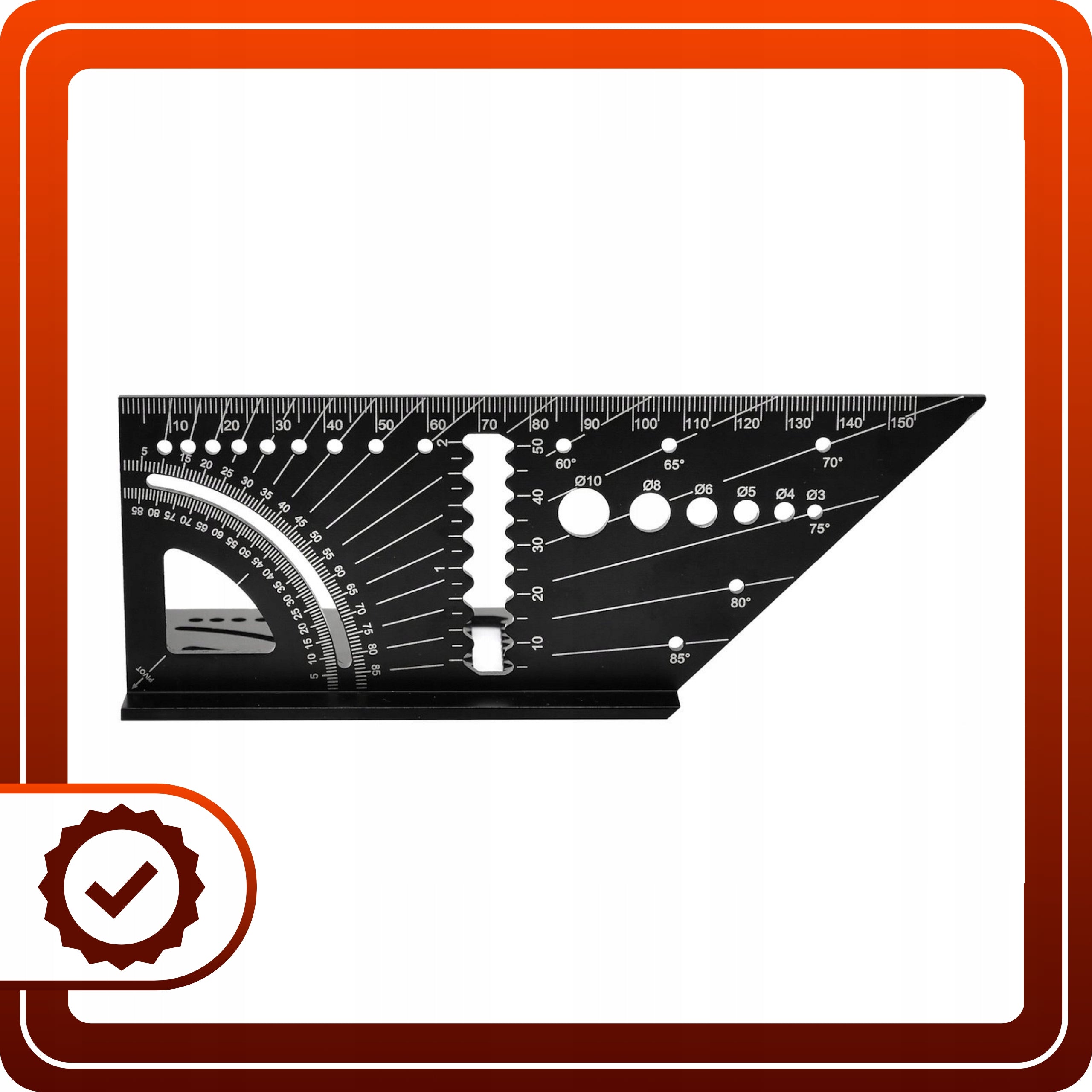 Kątownik aluminiowy stolarski 3D Szablon Uniwersalny Japoński Przymiar