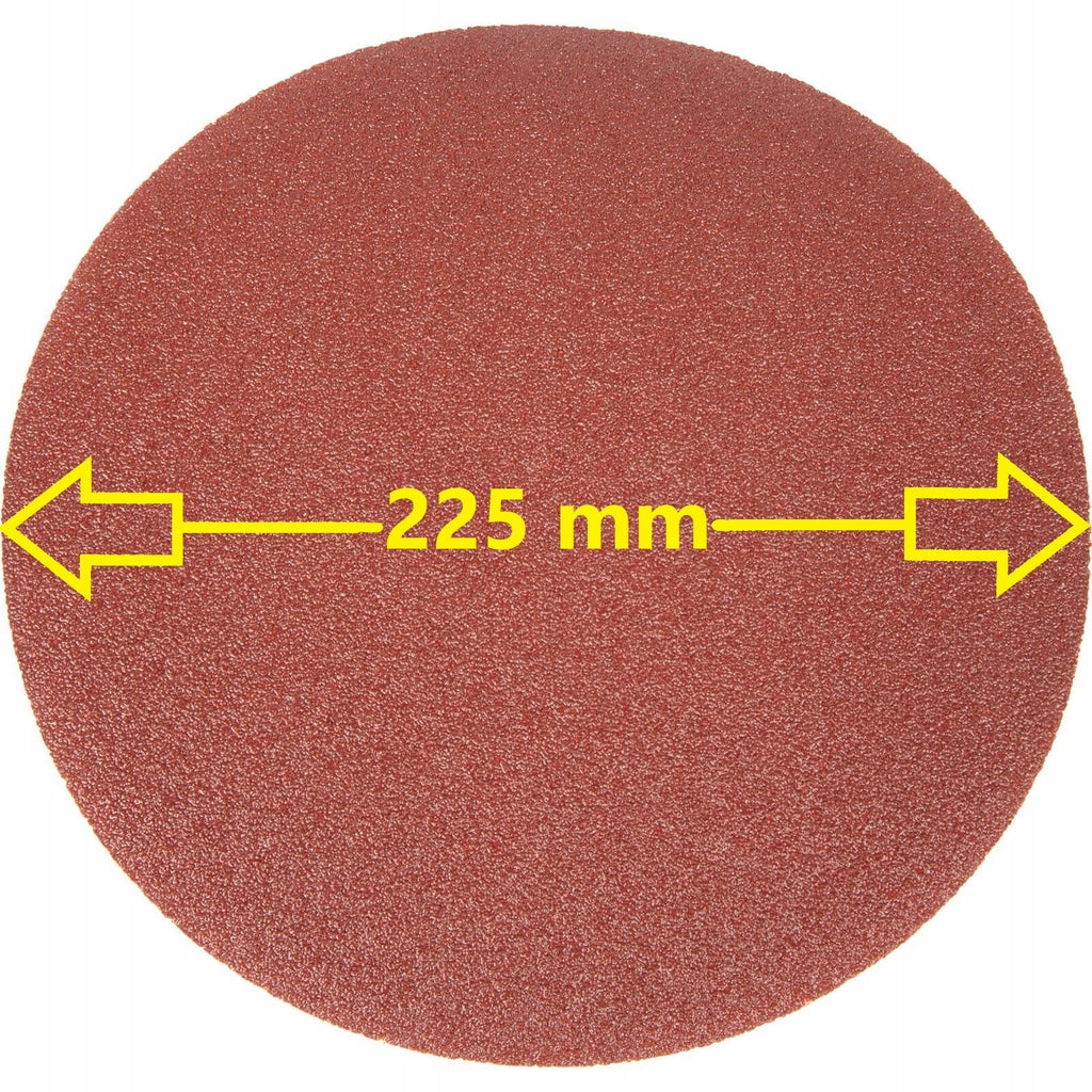 10szt Papier Ścierny 225 mm P36 Na Rzep Do Żyrafy Szlifierki Krążek Dysk
