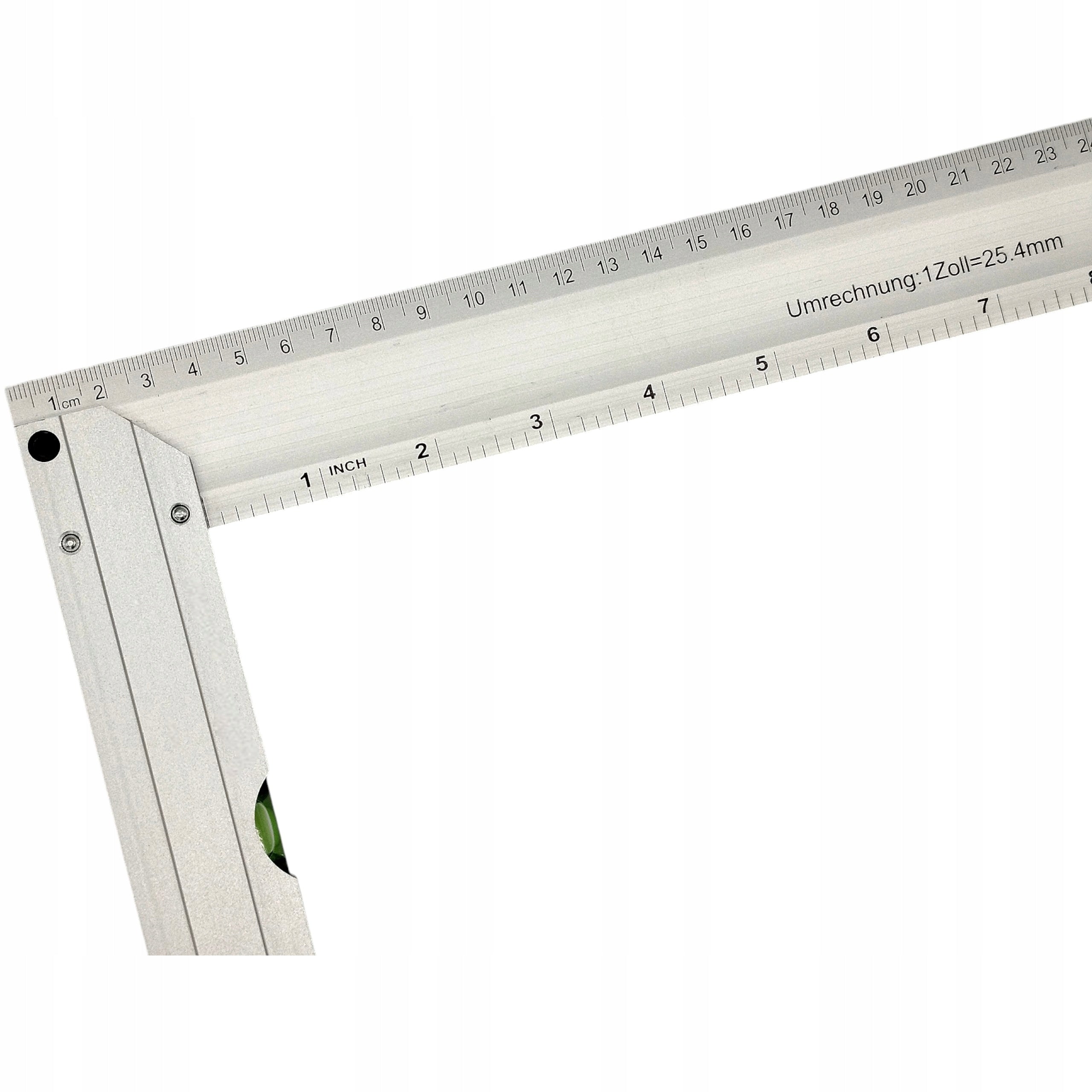 KĄTOWNIK STOLARSKI ALUMINIOWY Z POZIOMICĄ 400mm Uniwersalny