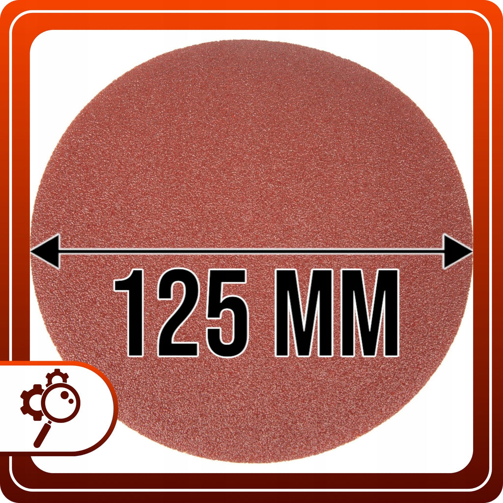 50x PAPIER ŚCIERNY 125mm P240 NA RZEP KRĄŻEK DYSK DO SZLIFIERKI ZESTAW 50szt