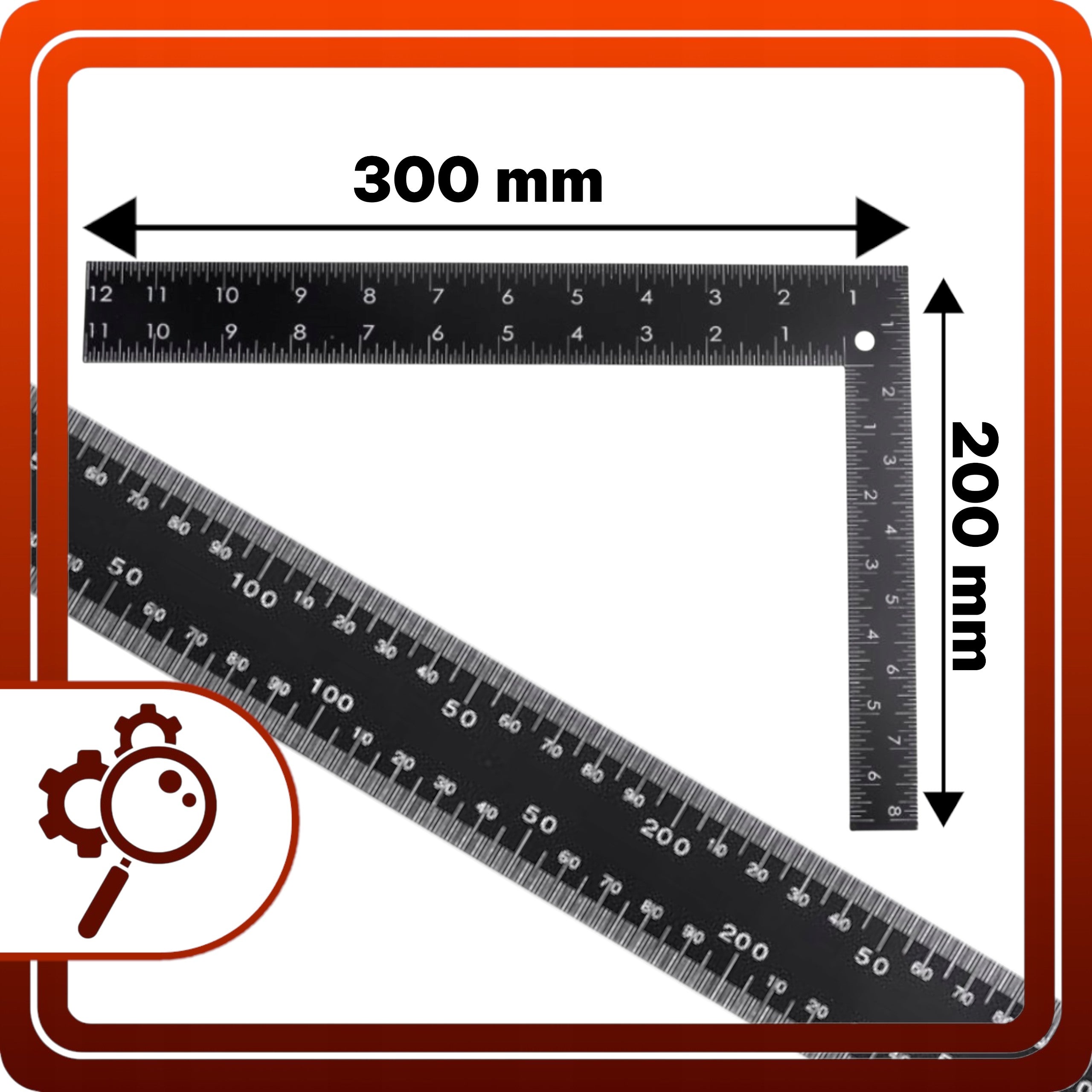 KĄTOWNIK STOLARSKI 300x200mm UNIWERSALNY PRZYMIAR WINKIEL WARSZTATOWY