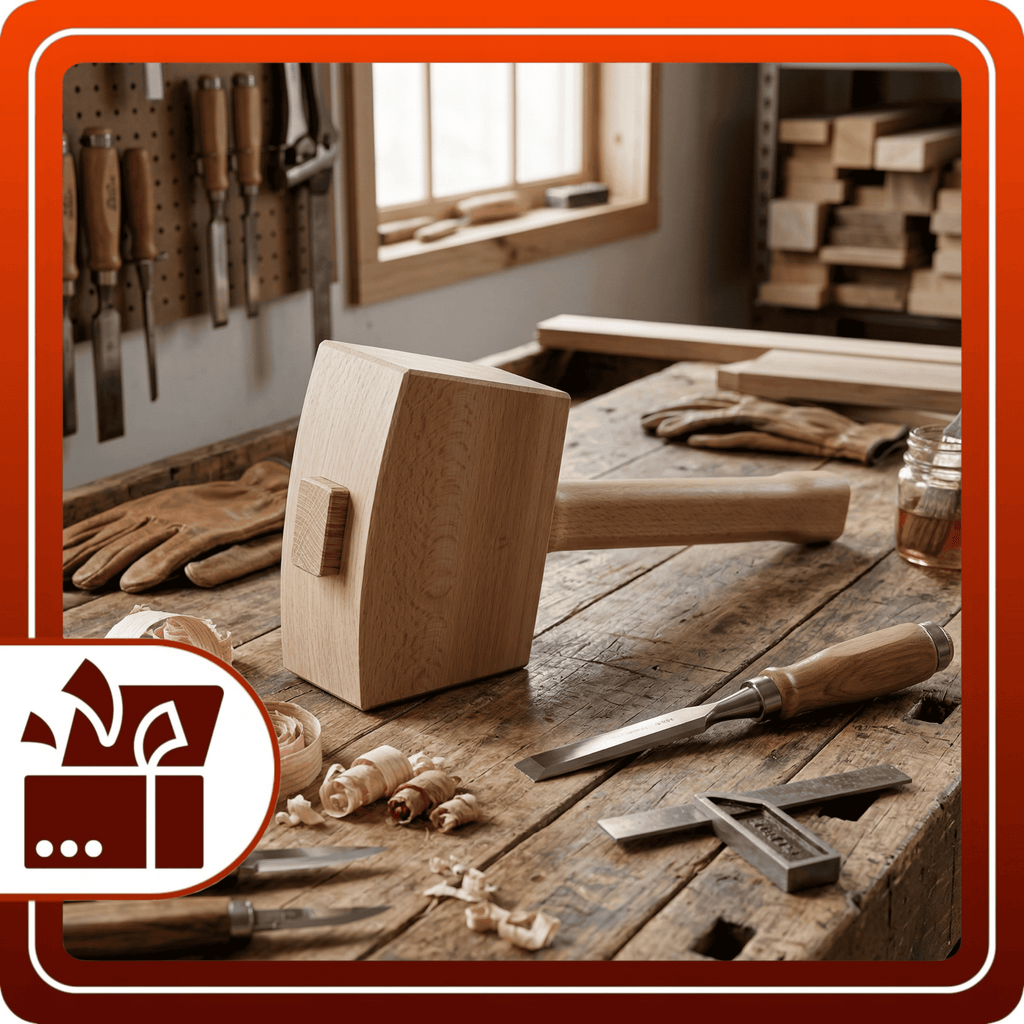 Młotek Drewniany Stolarski 500g Bukowy 315mm Podbijak Do Dłuta Kwadratowy