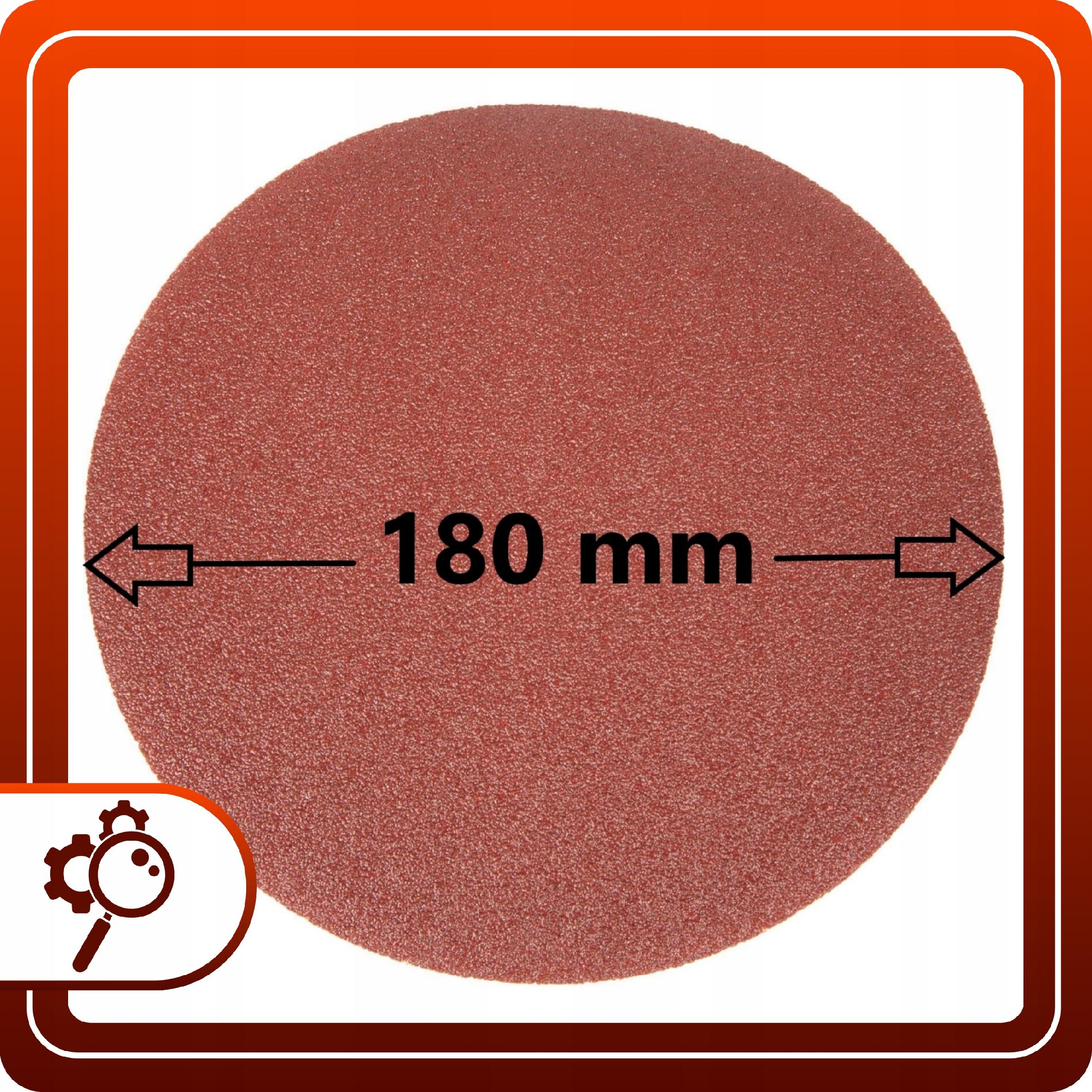 10szt Papier Ścierny 180mm P240 Na Rzep Dysk Krążek Do Szlifowania Zestaw Krążków