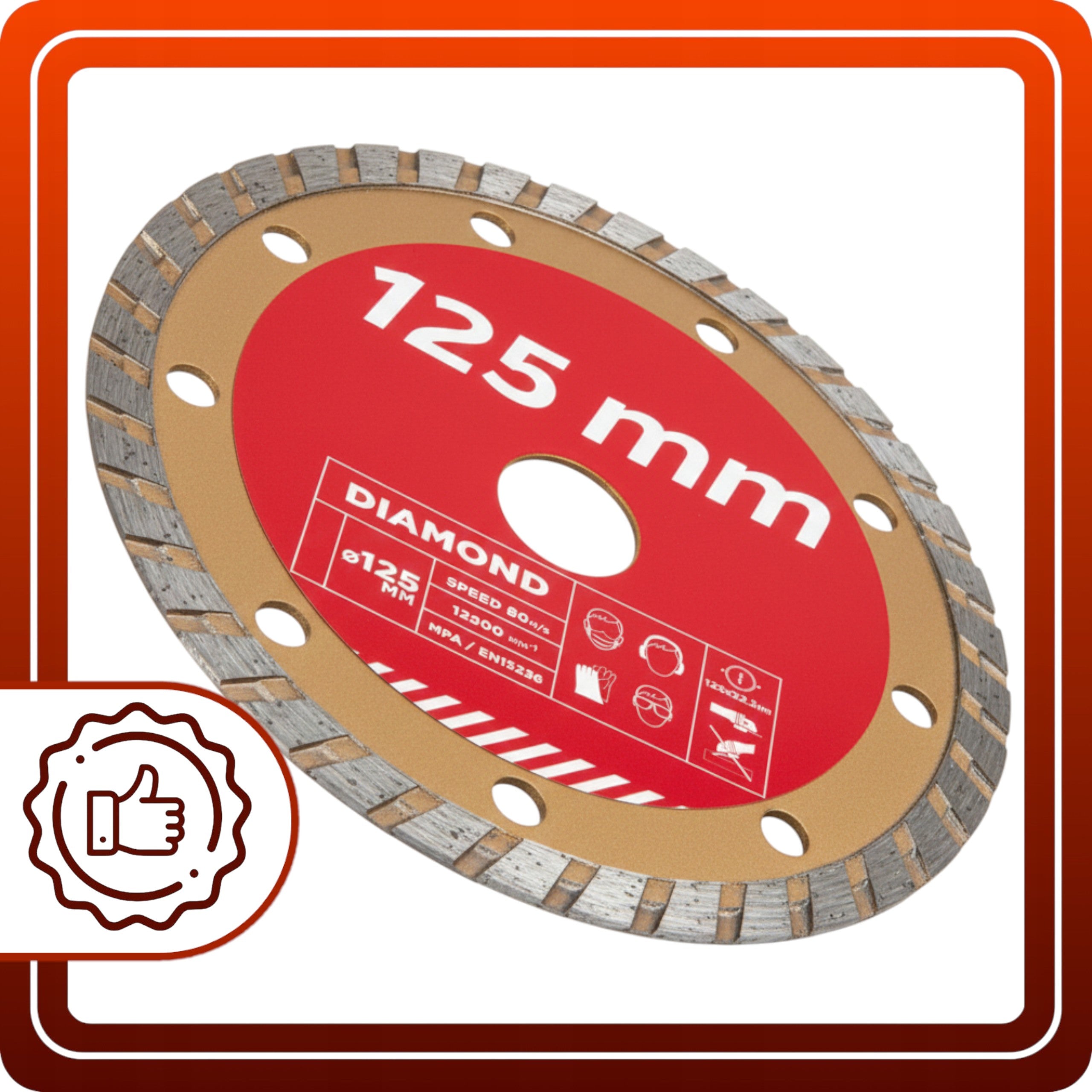TARCZA DO BETONU 125 MM DIAMENTOWA Cięcia Kostki Cegły Na szlifierkę kątową