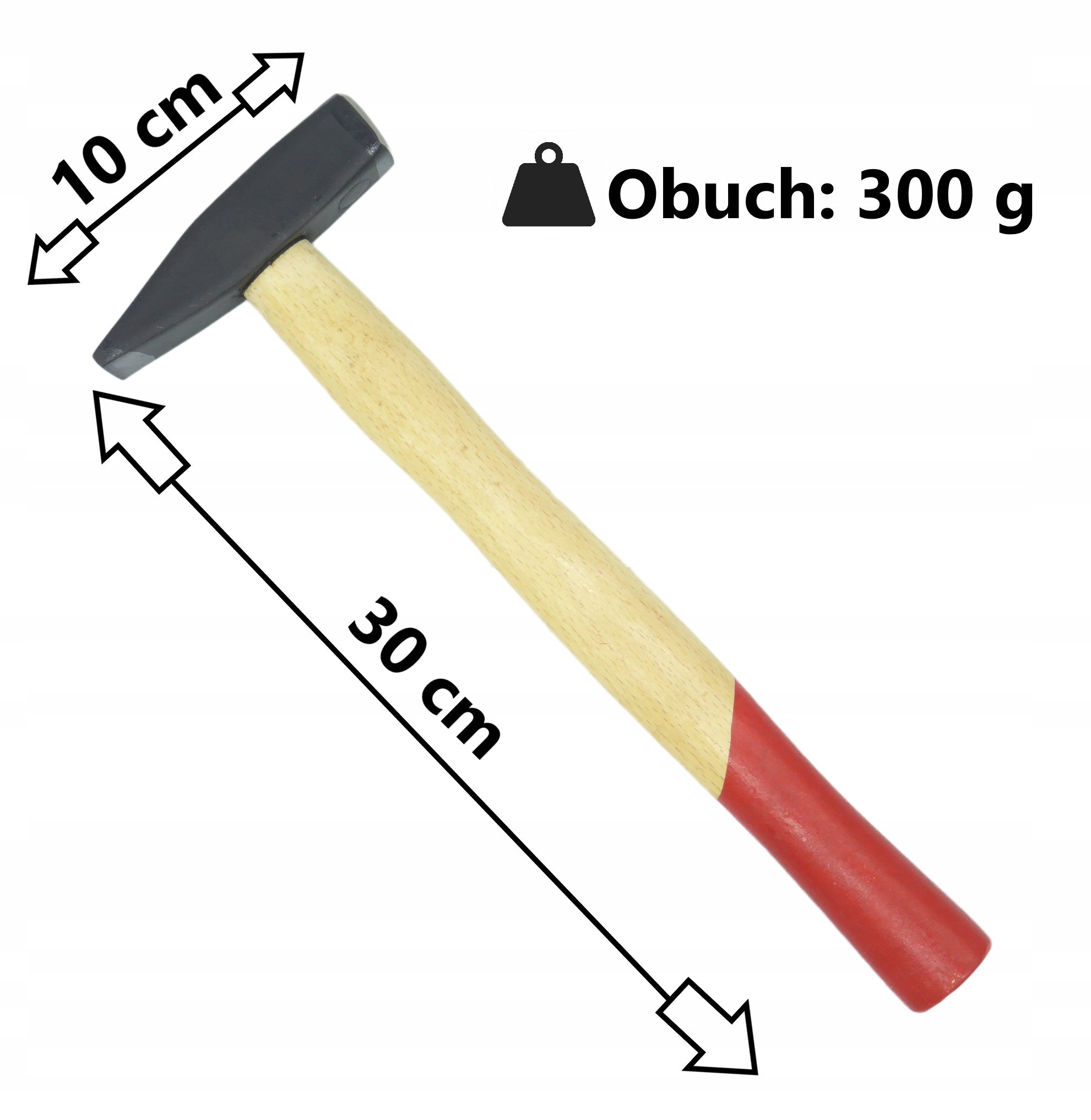 Młotek Ślusarski Kuty 300g Trzonek Lakierowany