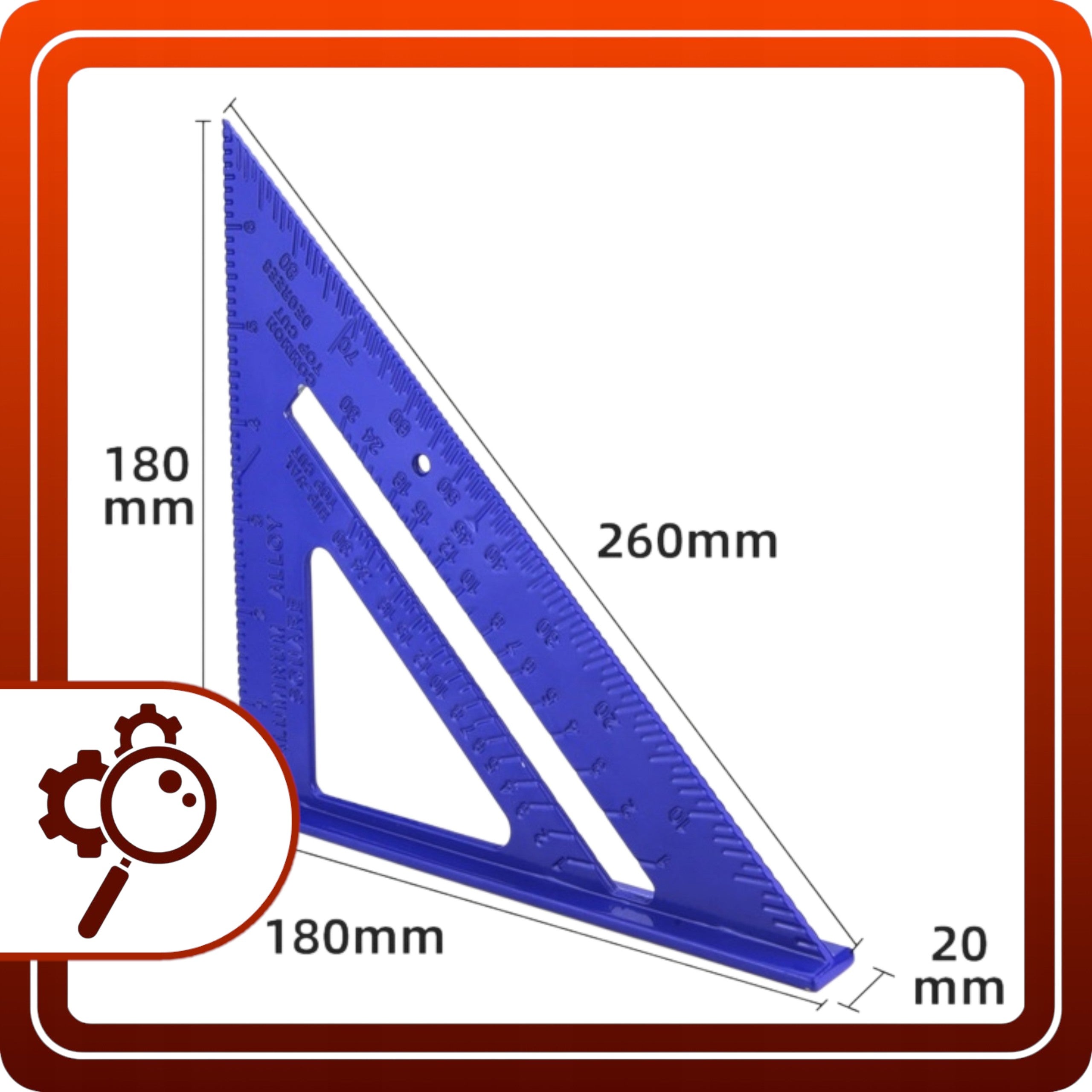 KĄTOWNIK STOLARSKI CIESIELSKI 180mm ALUMINIOWY PRZYMIAR WINKIEL UNIWERSALNY